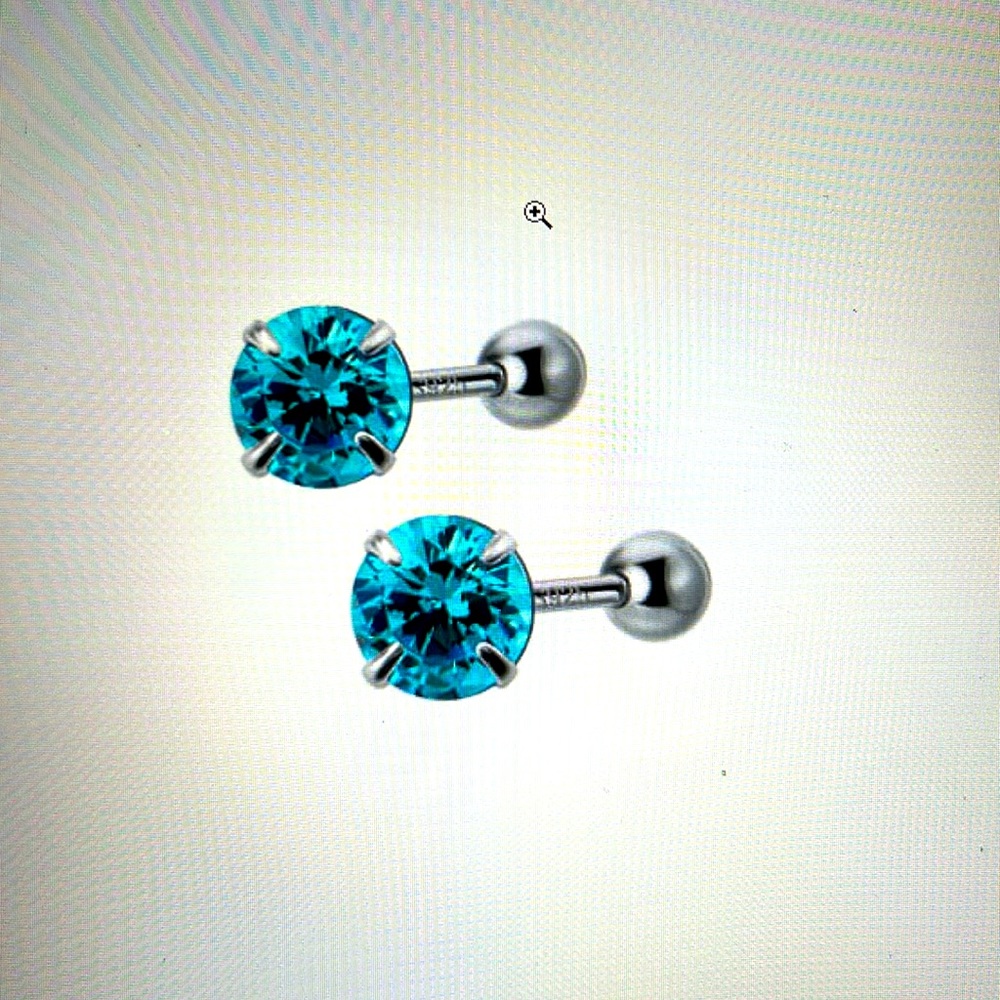 Brand New Pair Set 925 Sterling Silver Zirconia Minimalist Stud Earrings